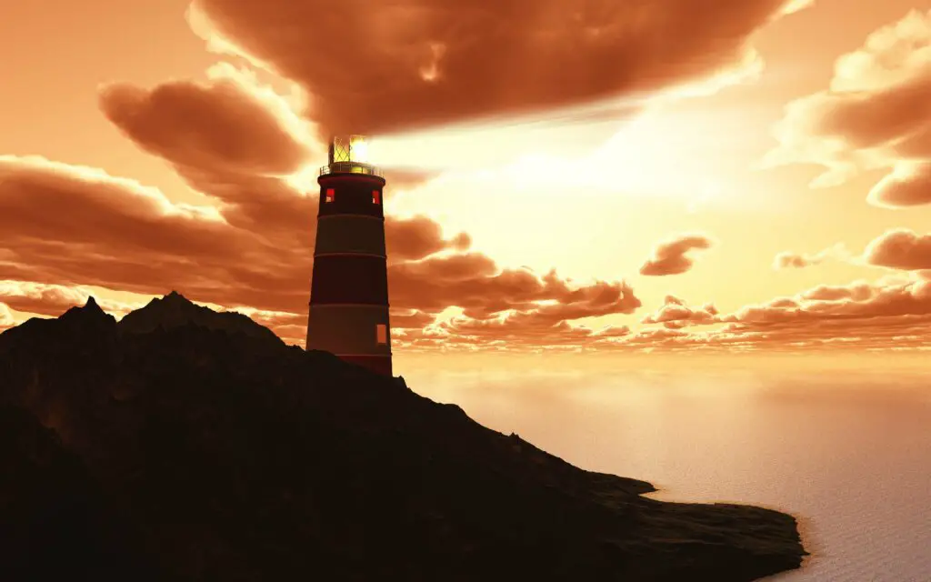 lighthouse sunset min
